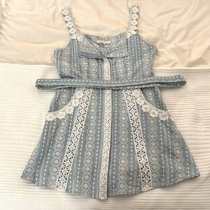 Stunning Maje blue and white crochet romper worn twice.